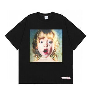 Printed Black Short-Sleeved T-Shirt Acme De La Vie